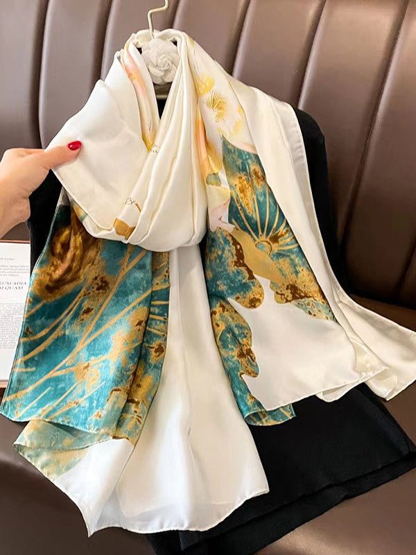 Printed Shawl&Scarf WHITE One_size