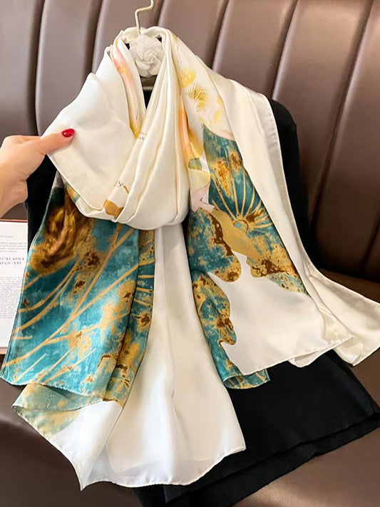 Printed Shawl&Scarf WHITE One_size
