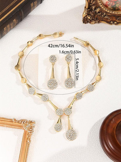 Rhinestone Geometric Necklaces Accessories Drop Earrings