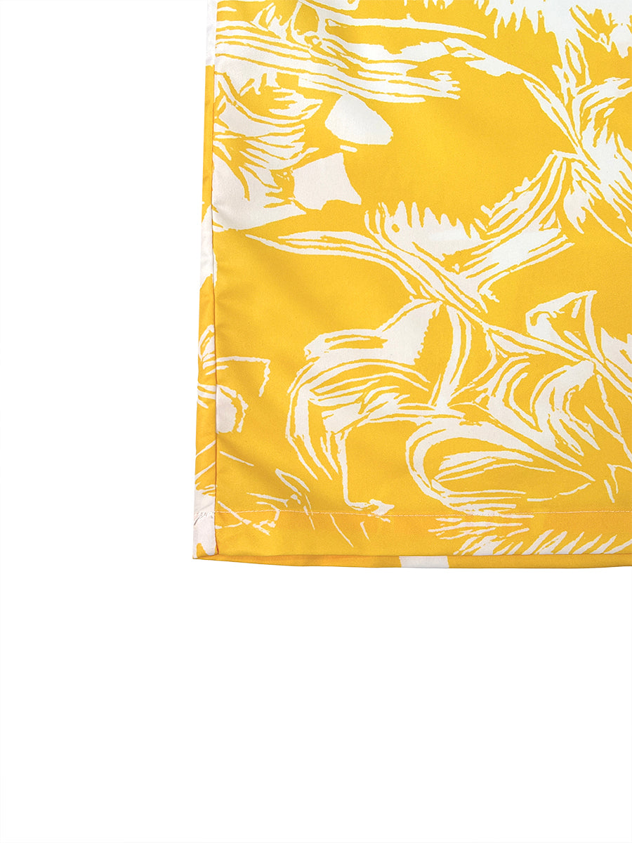 Pockets Pleated Flower Print Wide Leg Sleeveless Spaghetti-Neck Jumpsuits