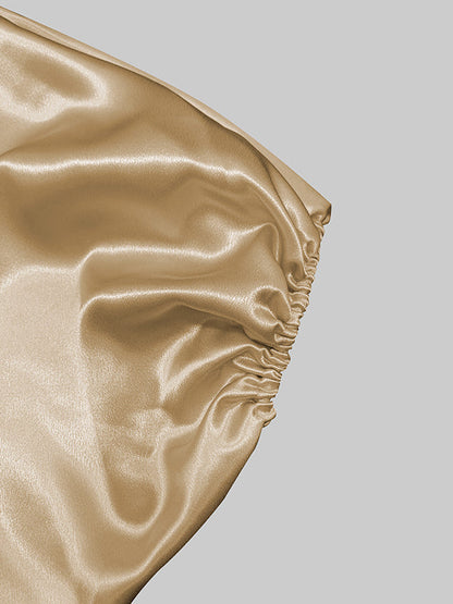 Robe longue trapèze à manches mi-longues et col en V, avec imprimé floral et fente sur le devant 