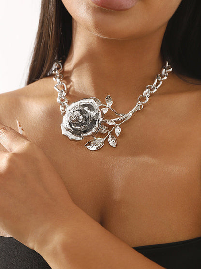 Flower Shape Geometric Solid Color Necklaces Accessories