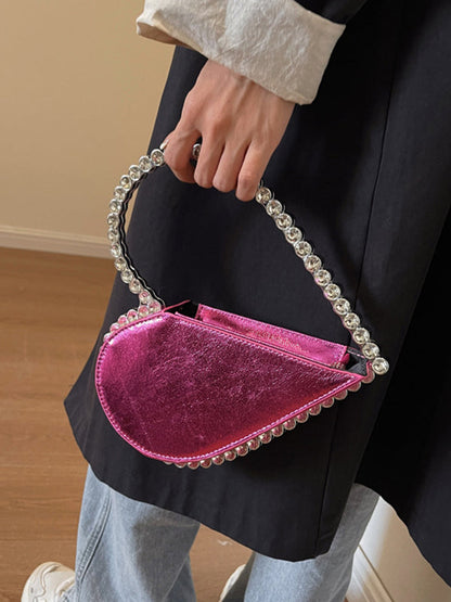 Heart Shape Shiny Split-Joint Bags Bags Accessories Handbags