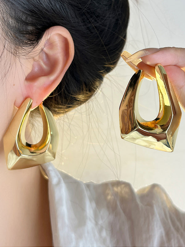 Boucles d'oreilles pendantes creuses géométriques Normcore 