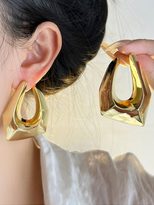 Normcore Geometric Hollow Drop Earrings