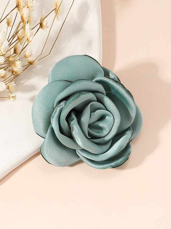Solid Color Three-Dimensional Flower Brooch Accessories
