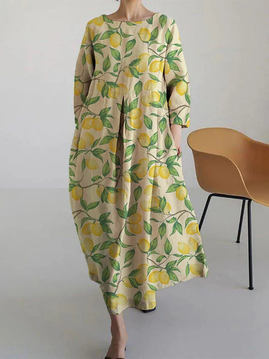 AURORA | Midi Floral Dress with Breezy Comfort and Mediterranean Style Perfect for Summer