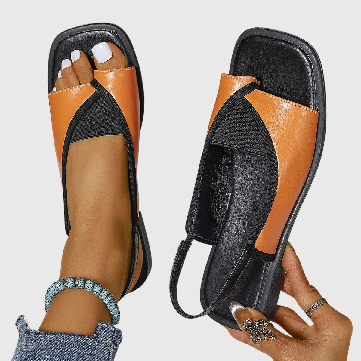 Mila | Women's Slingback Flat Sandals Open Toe Summer Shoes