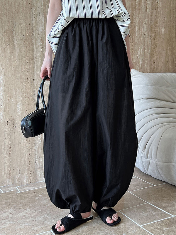 Haremshose mit hoher Taille, Elastizität, einfarbig, Hose mit geteiltem Gelenk 