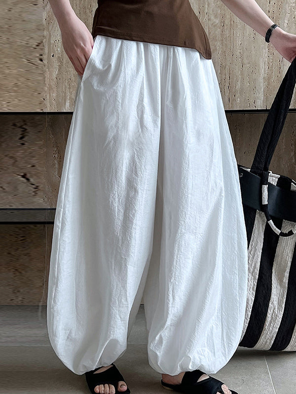 Haremshose mit hoher Taille, Elastizität, einfarbig, Hose mit geteiltem Gelenk 