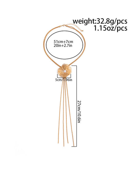 Flower Shape Tasseled Necklaces Accessories