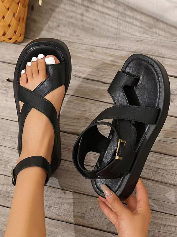 Hollow Solid Color Sandals