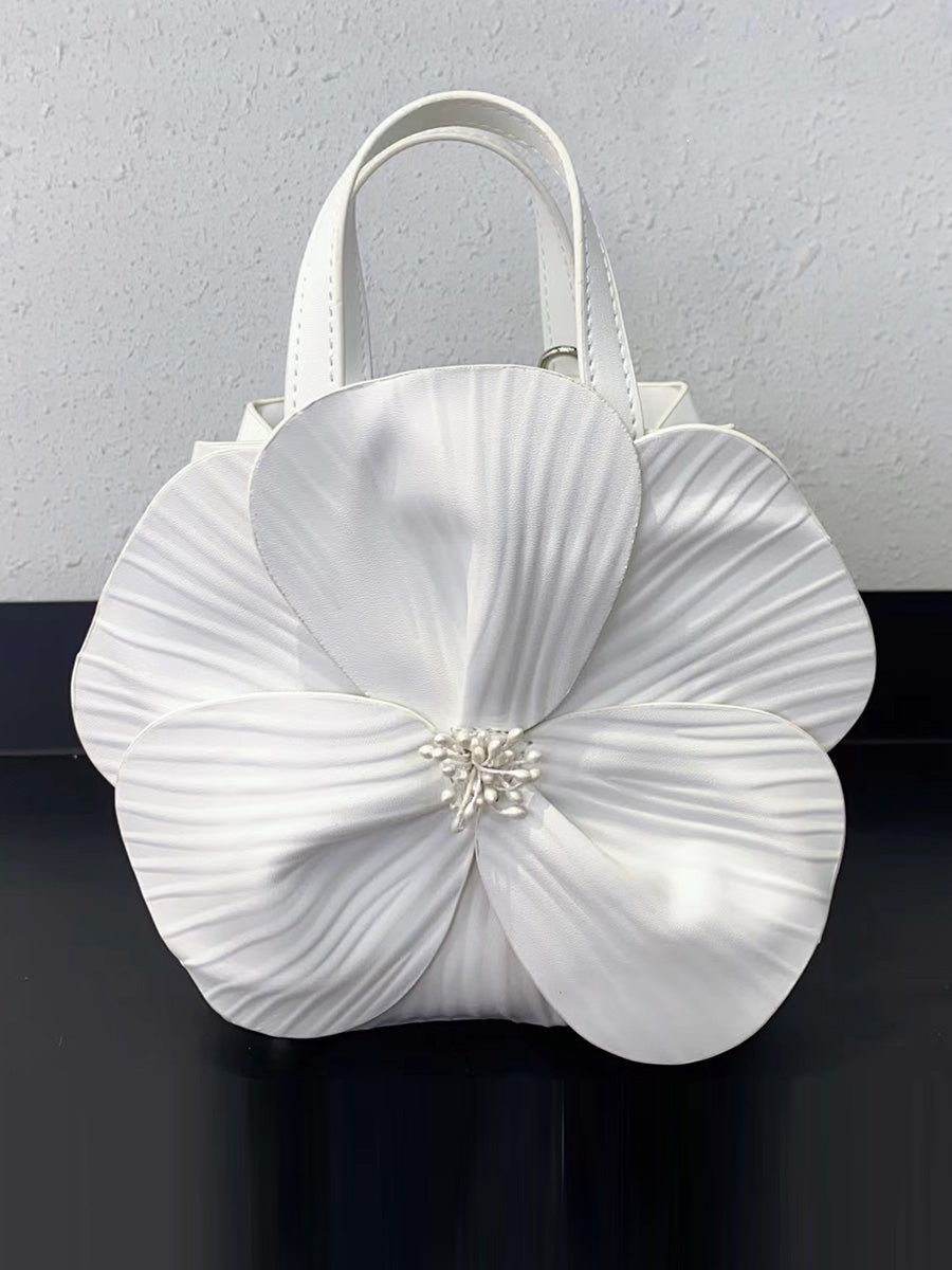 Solid Color Flower Shape Satchels Handbags