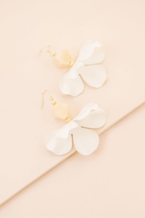 White Snowdrop Hook Earrings