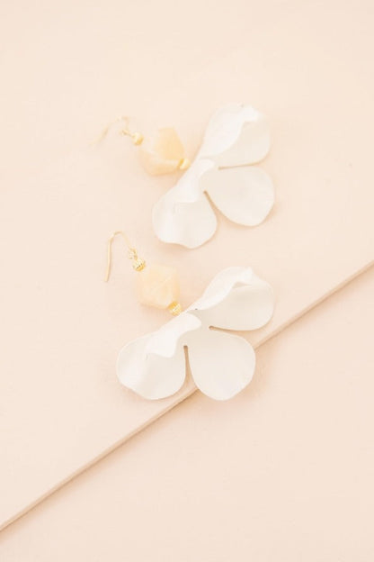 White Snowdrop Hook Earrings