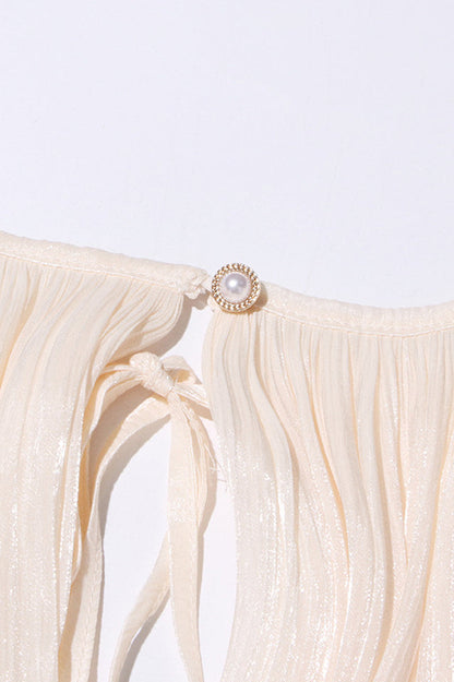 Beryl Pleated Ruffle Hem Mini Dress