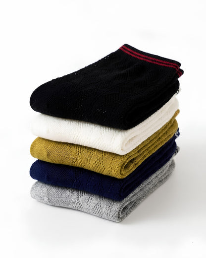 5-Pack Low Rise Diamond Lace Pattern Socks