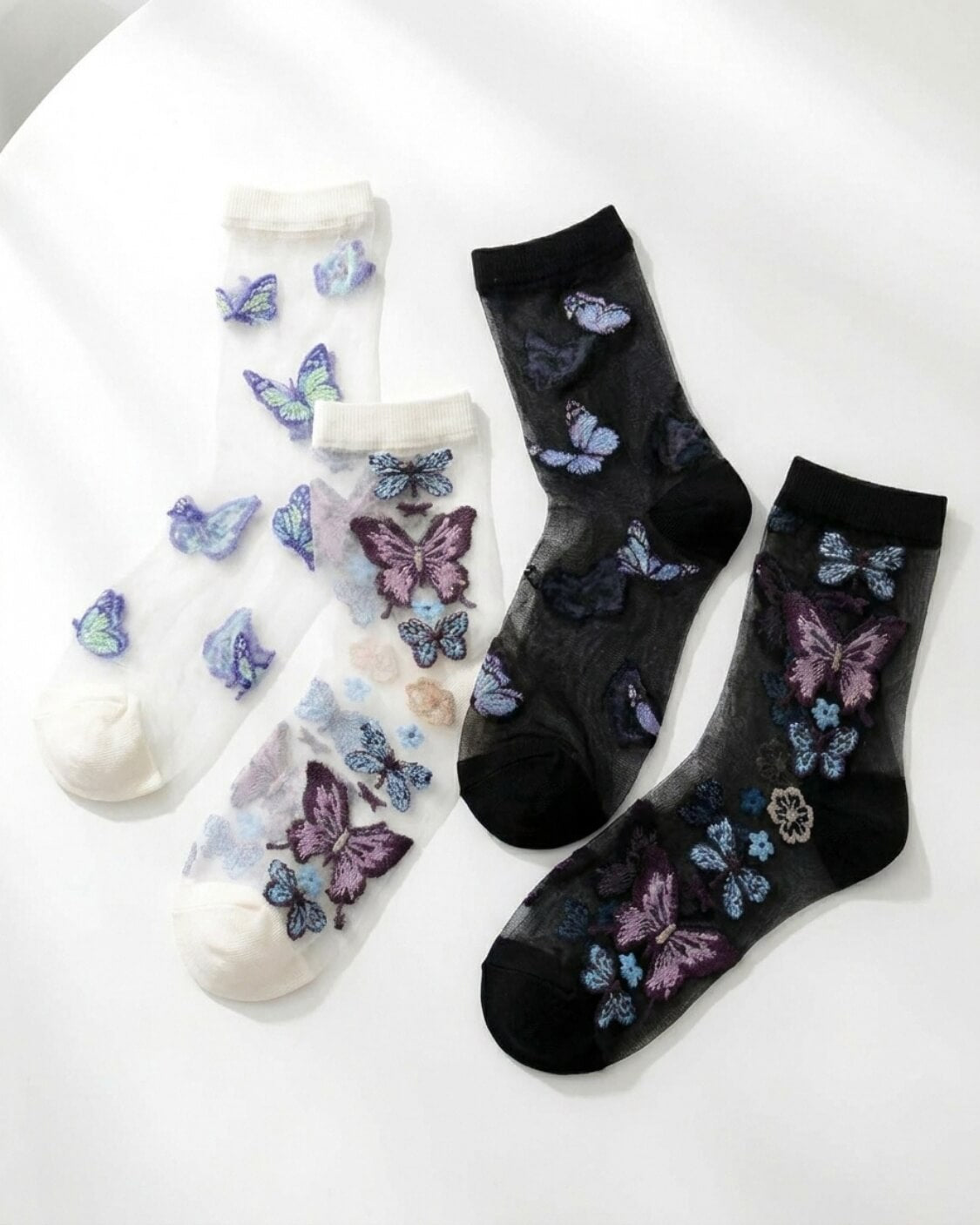 Butterfly Dreams Sheer Socks, Bundle Pack