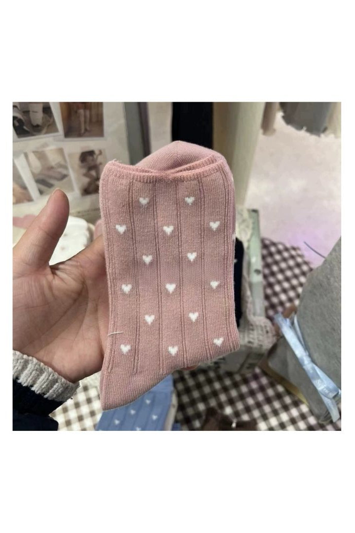 Soft Allover Heart Crew Socks