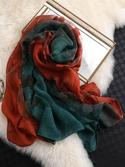 Original Floral Sun-Protection Silk Scarf