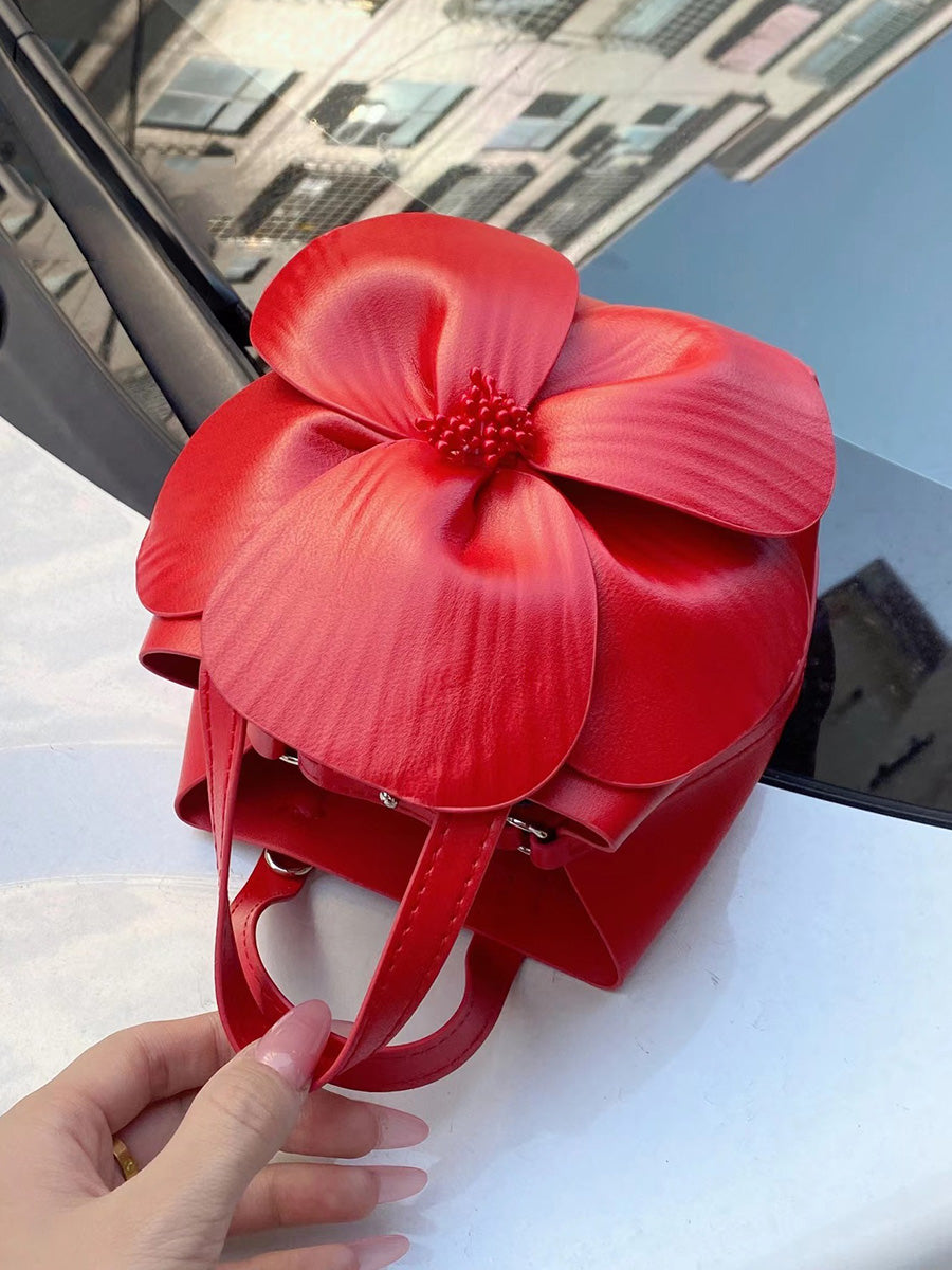 Solid Color Flower Shape Satchels Handbags