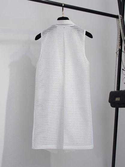 Original Simple Casual Solid Color Hollow Vest Outwear