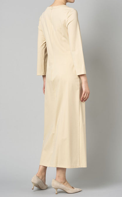 Side Pleated Knit Dress