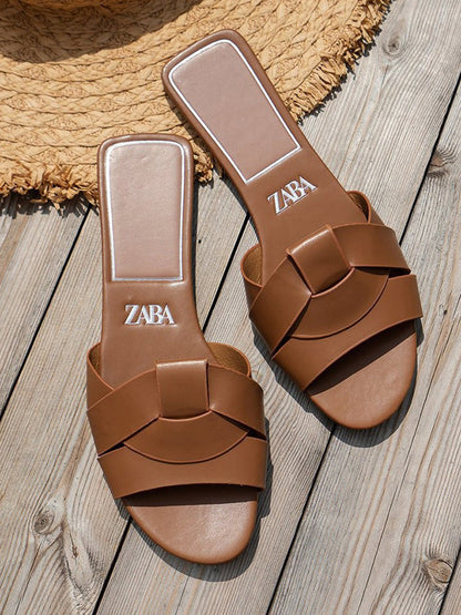 Hollow Open Toe Split-Joint Slippers