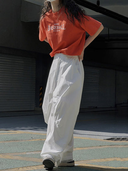 Loose Wide Leg Solid Color Split-Joint Casual Pants Bottoms Trousers