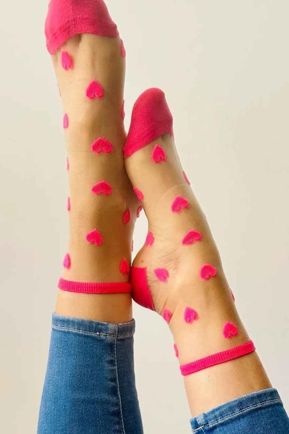 Sheer Ankle Heart Socks