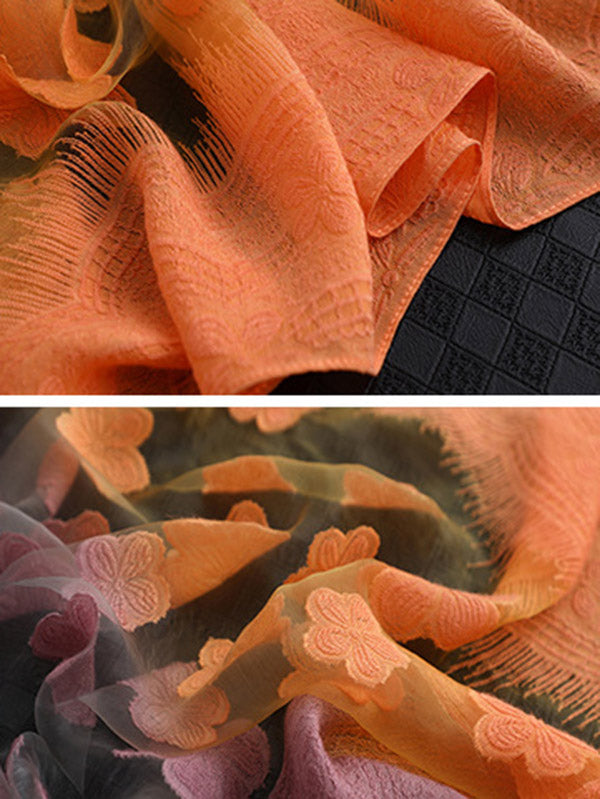 Original Floral Sun-Protection Silk Scarf