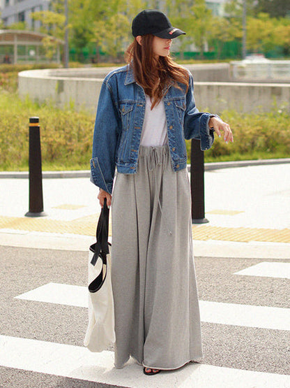 Solid Color Wide Pants Wide Leg Pants Casual Pants Bottoms
