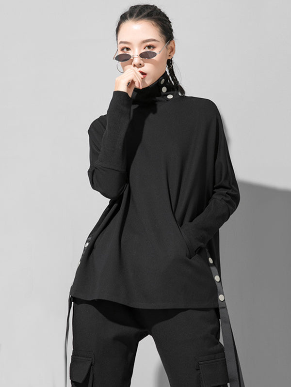 Original Solide Stehkragen T-Shirts Tops 