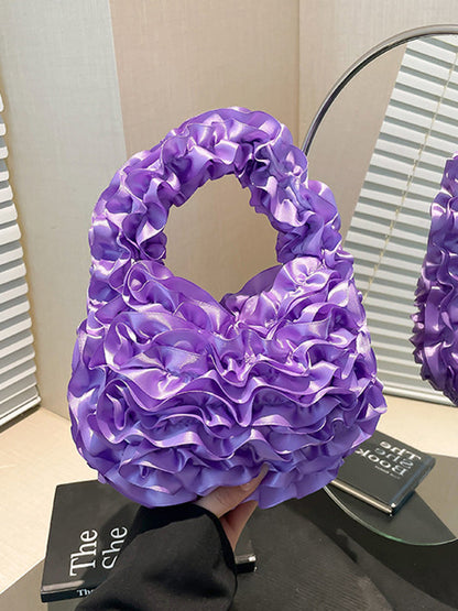 Ruffled Solid Color Mini Bags
