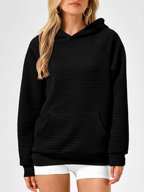 Kapuzenpullover mit langen Ärmeln, Taschen, einfarbig, geteilte Gelenke, Hoodies 