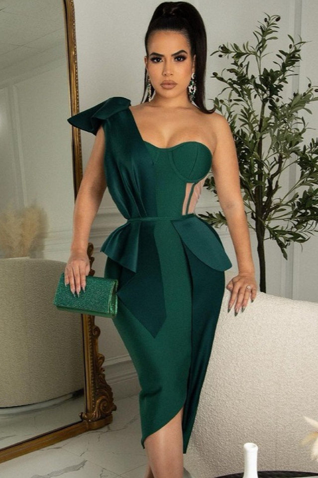 Camryn Bandage Dress Emerald