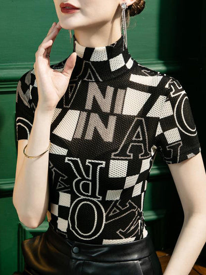 T-shirts à col montant imprimés Urban Skinny 