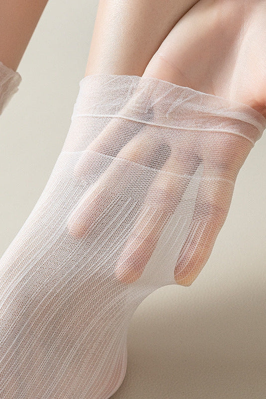 Sheer Ruffle Tulle Sock