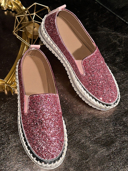Sequined Round-Toe Shoes