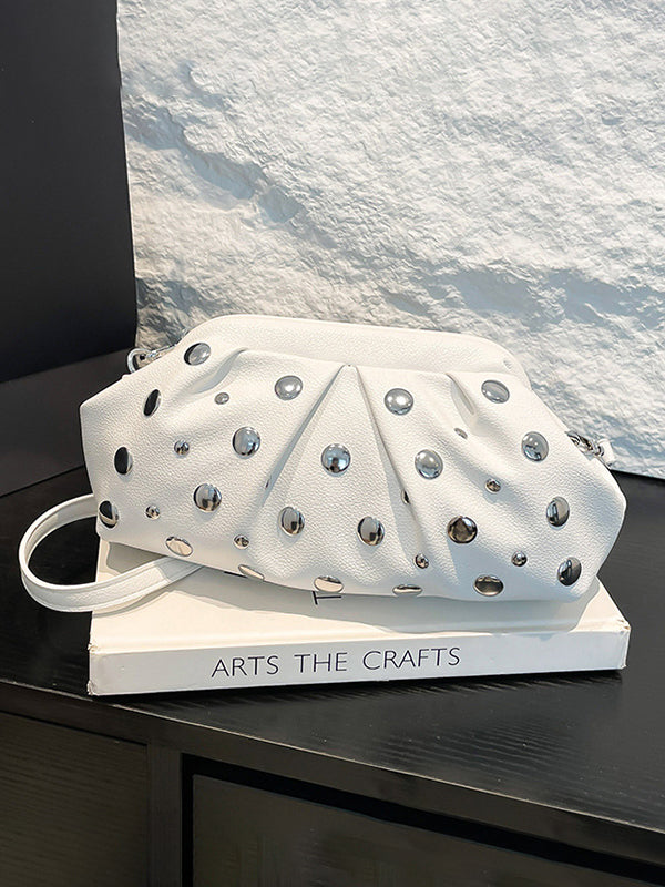 Pleated Rivet Split-Joint Mini Bags Shoulder Bags