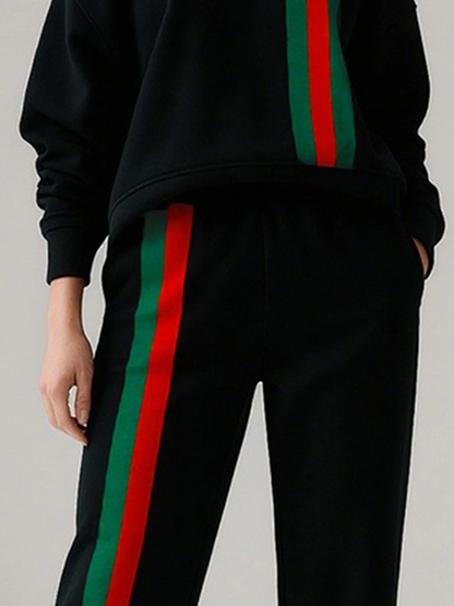 Contrast Color Striped Casual Pants Bottoms Trousers