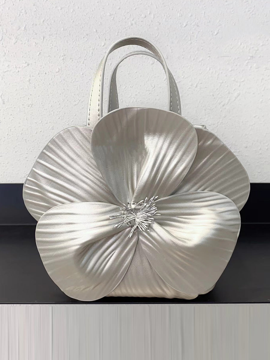 Solid Color Flower Shape Satchels Handbags