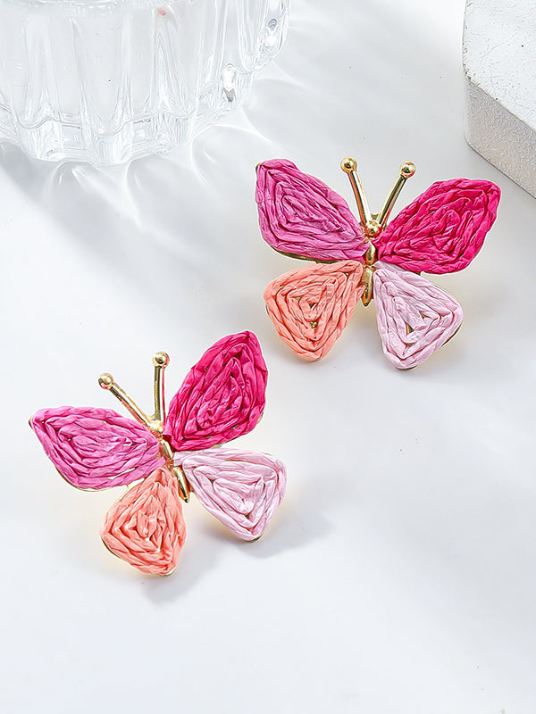 Boucles d'oreilles pendantes en forme de papillon 
