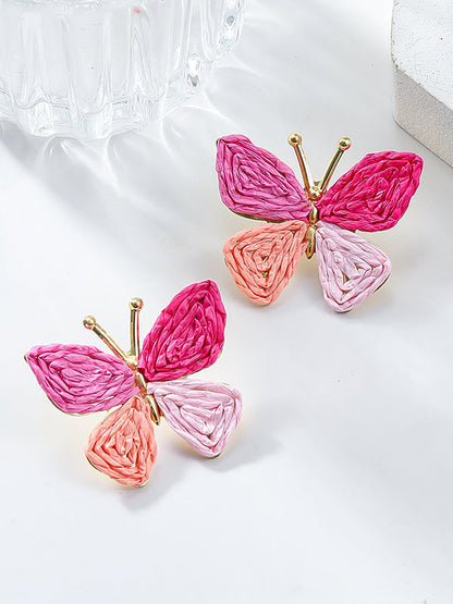 Boucles d'oreilles pendantes en forme de papillon 