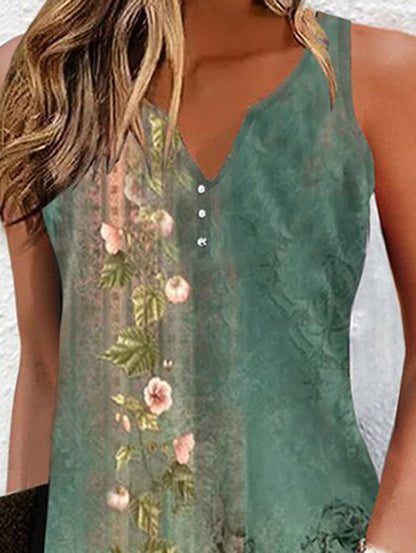 Lockere Minikleider mit Blumenmuster und geteiltem V-Ausschnitt in Übergröße 