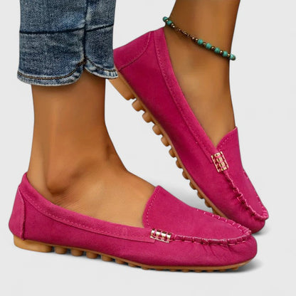 Ruby | Women's Suede Slip-On Loafers Flat Moccasin Shoes