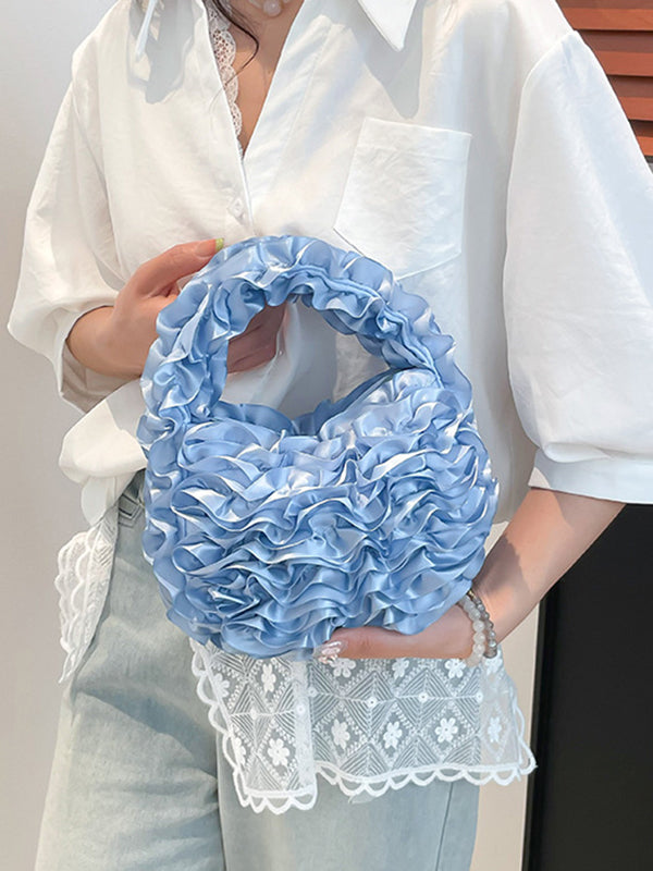 Ruffled Solid Color Mini Bags