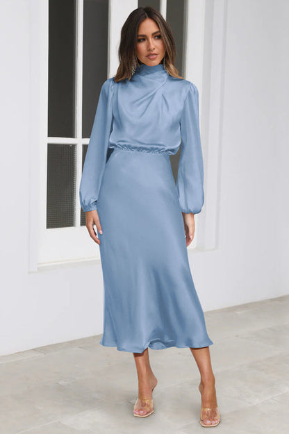 From The Source High Neck Bridal Dress Blue