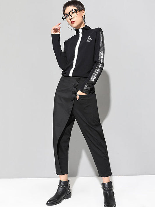 Leisure Fashion Irregularity Solid Color Harem Pants