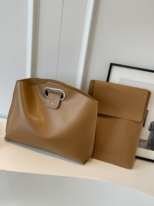 Two-Piece Set Hollow Solid Color Bags Accessories Handbags